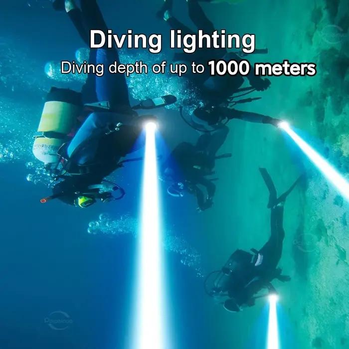 Brightest XHP160 lampe de poche de plongée sous-marine 1000m lampe de poche étanche professionnelle