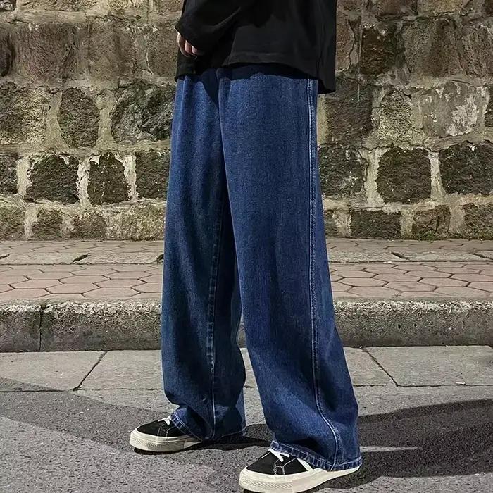 Nouveaux jeans américains à cordon de serrage pour hommes, printemps-automne, pantalons décontractés