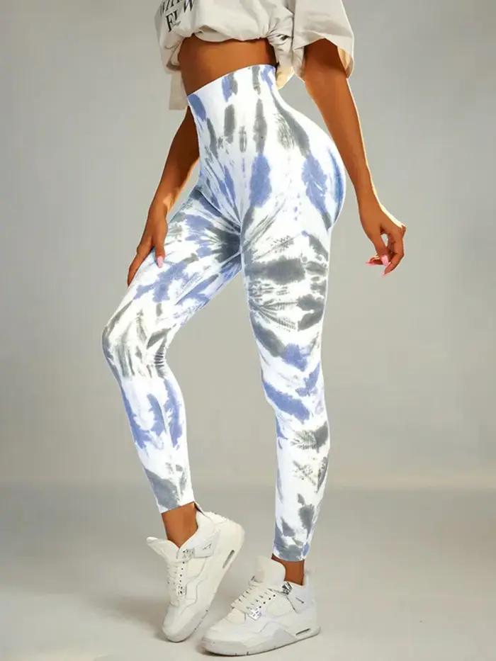 Tie Dye pantalons de Yoga Leggings de gymnastique femmes sans couture taille haute Push Up collants
