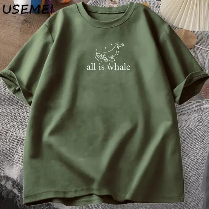 All Is Whale T-Shirt mignon baleine T-Shirt vie marine océan Nature T-Shirts amoureux des animaux à manches courtes coton T-Shirt unisexe haut d'été