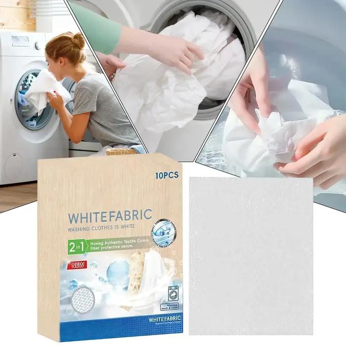 10 feuilles de blanchissant textile blanc pour machine à laver