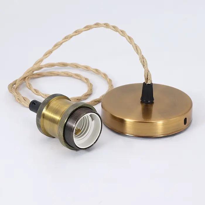 Lustre Vintage en aluminium E27, support de lampe pour ampoule Led/Edison 110V 220V, lampe suspendue