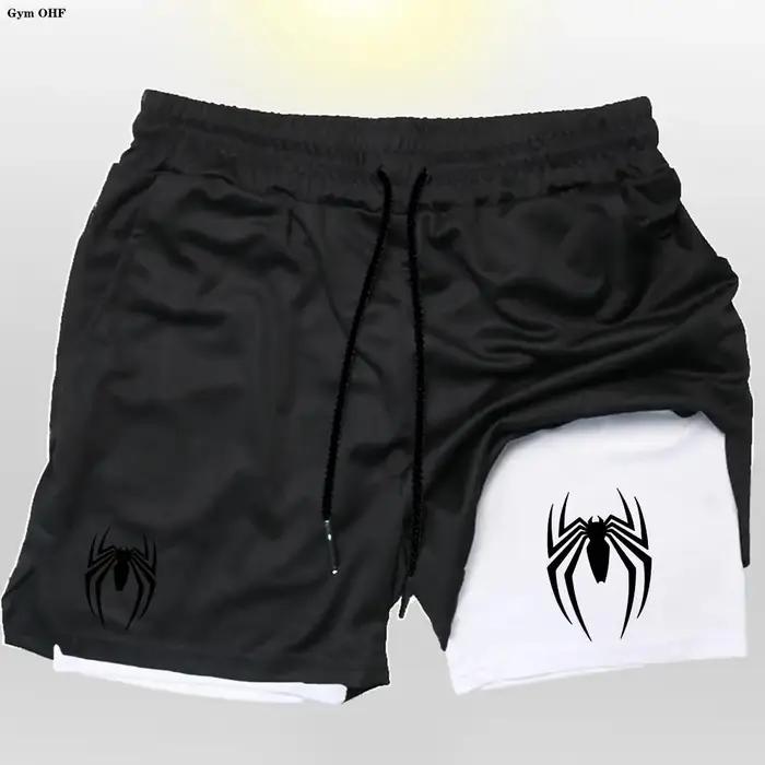 Spider-Shorts de sport à double pont pour hommes