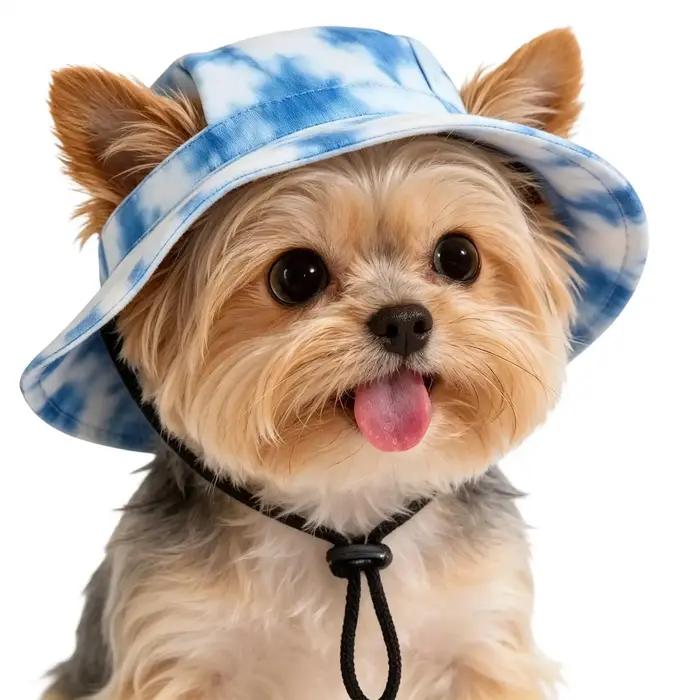 Chapeau de plage réglable imprimé pour chien