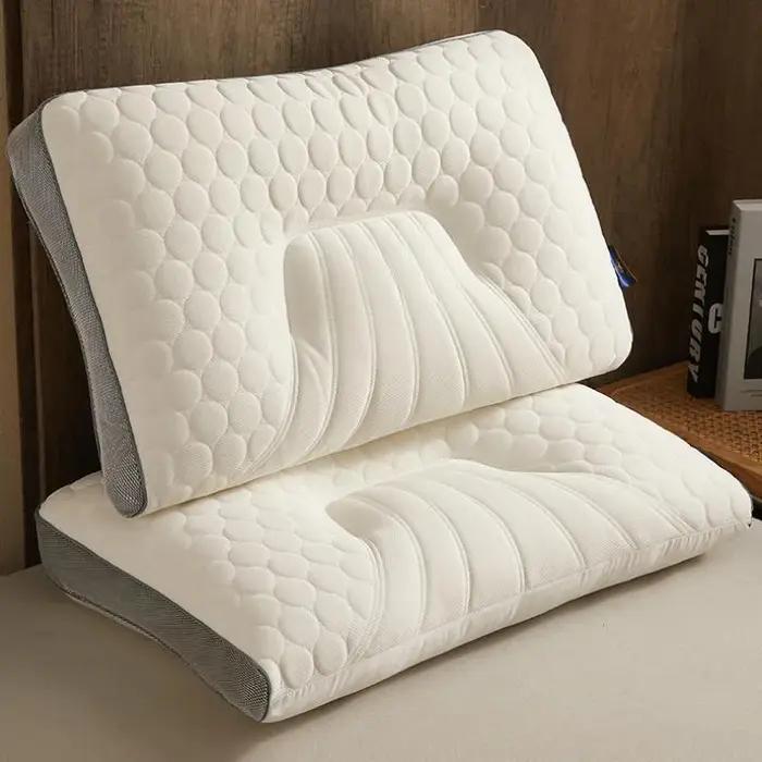 Oreiller mémoire de forme latex massage cervical - Aide au sommeil profond et confort optimal