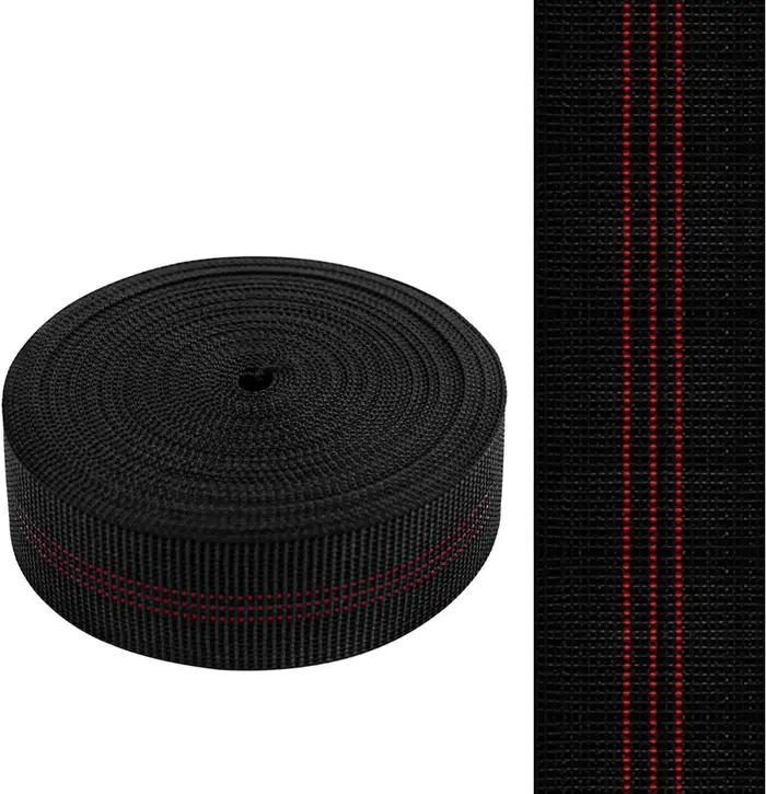 Sangle de chaise élastique noire caoutchouc largeur 2 pouces bandes de chant pour chaises de bureau et salon occasions spéciales