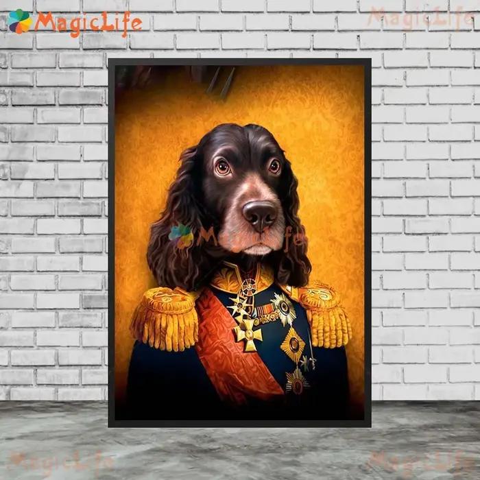 Affiches murales de portrait d'animaux royaux, peinture sur toile, art mural nordique, animal de com