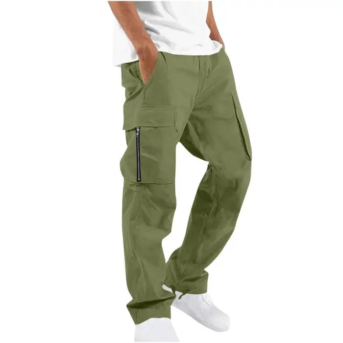 Pantalon cargo en polyester tissé pour homme
