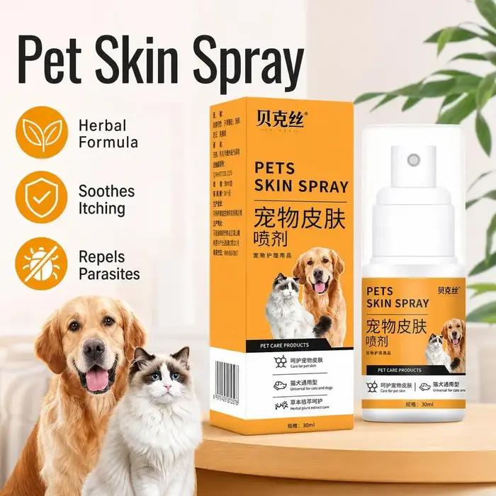 Spray de Soin Cutané Naturel Botanique Anti-Démangeaisons pour Chiens et Chats