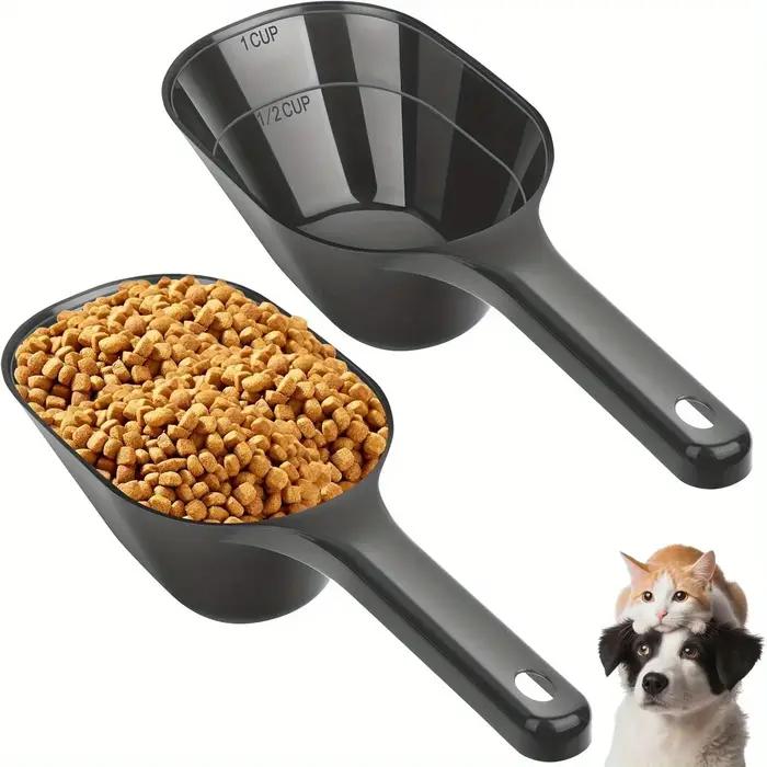 Cuillères à nourriture pour chiens avec lignes de mesure pour 1/2 tasses et 1 tasse en plastique robuste pour une alimentation équilibrée occasions spéciales