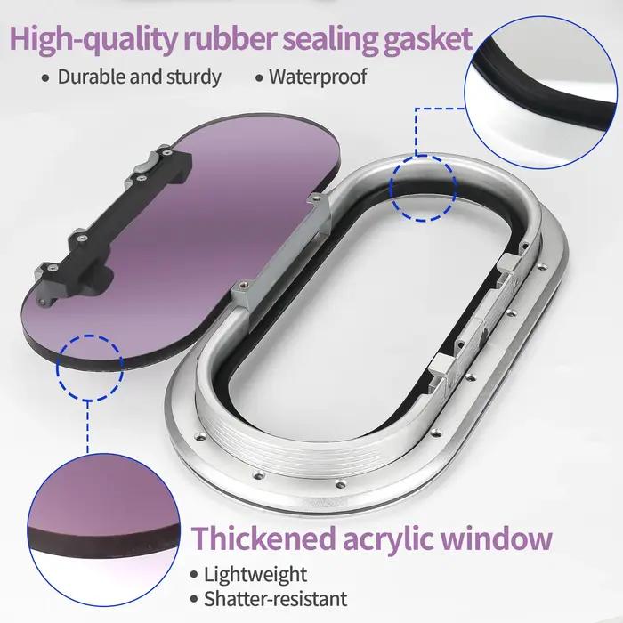 Fenetre de portail en alu avec joint caoutchouc pour bateau yacht rv marine hardware durable acrylique gris fumé