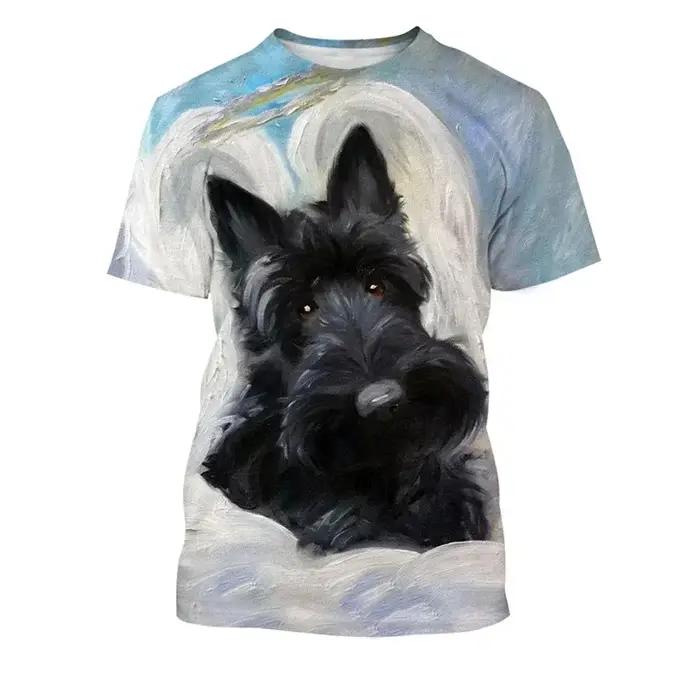 Nouveau Terrier écossais 3D imprimé T-shirt Cool