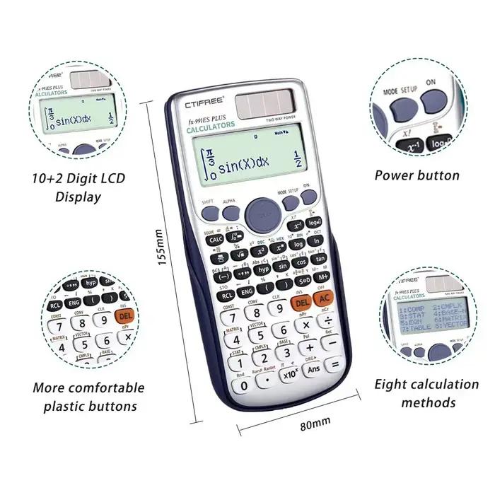 Calculatrice professionnelle de sciences informatiques adaptée à la résolution d'équations pour les examens universitaires et scolaires, fournitures de bureau
