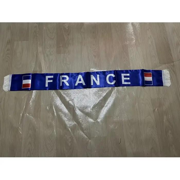 Écharpe française en satin imprimée double face pour événements sportifs et célébrations nationales Coupe du Monde 2026