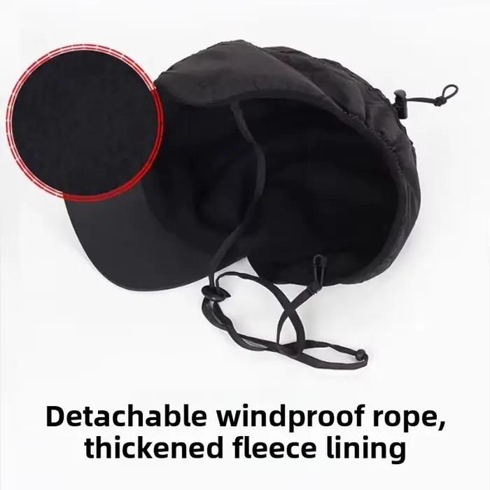 Chapeau de bombardier imperméable homme grand tête 62cm hiver épais chaud casquette de baseball cordon réglable chapeau de ski