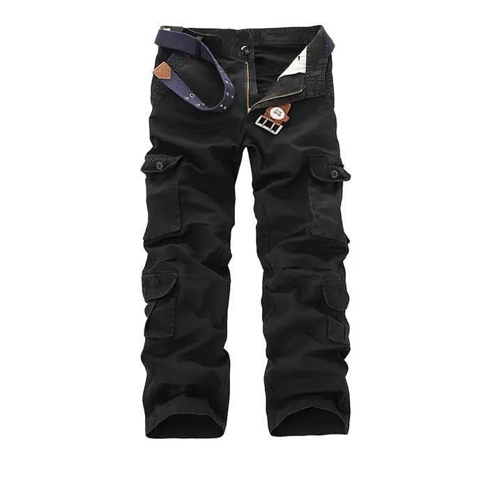 Pantalon militaire ample cargo multi-poches homme taille grande matériau coton saison automne hiver chasse décontraction confort durable