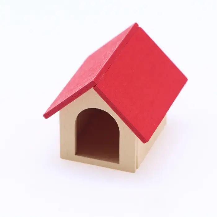 Mini chenil pour chien en bois 1:12 pour maison de poupée, modèle de mobilier miniature, ornements p