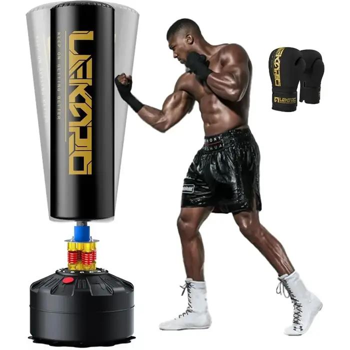 Sac de boxe autoportant avec gants de boxe, sac de boxe lourd avec support pour enfants adultes, sac