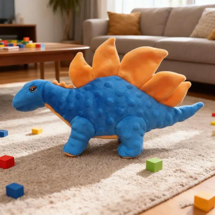 Jouet en peluche couineur Stegosaurus pour chien, jouet interactif résistant aux morsures pour toute