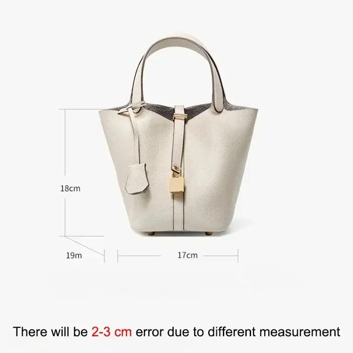 Sacs à main en cuir véritable pour femmes, petit panier seau, sacs à bandoulière de styliste, fourre