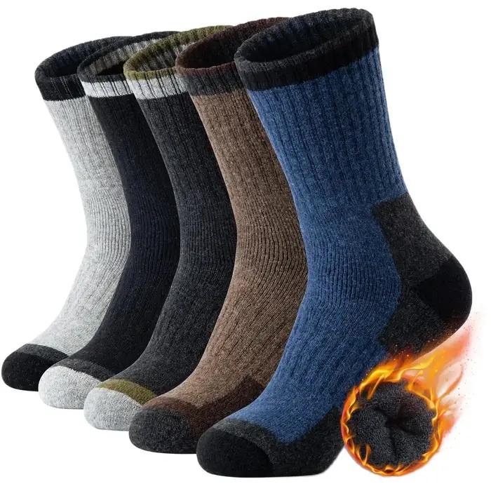Chaussettes chasse merino homme 5 paires - Confort chaud hiver randonnée intérieur extérieur respirantes