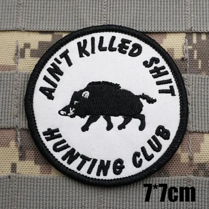 Patchs brodés tactiques militaires de chasseur de sanglier