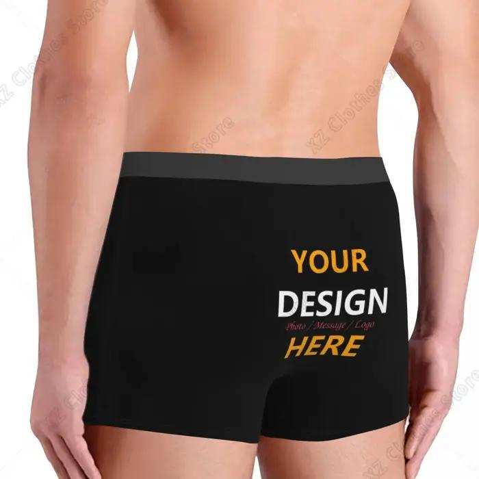 Boxers pour hommes personnalisables en polyester et spandex, confortables et respirants, idéals pour toutes occasions