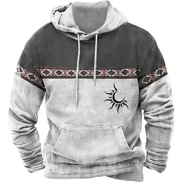 Sweat-shirt à capuche Vintage Totem pour hommes/femmes, imprimé en 3D, ample, vacances, manteau à manches longues, vêtements pour hommes, automne