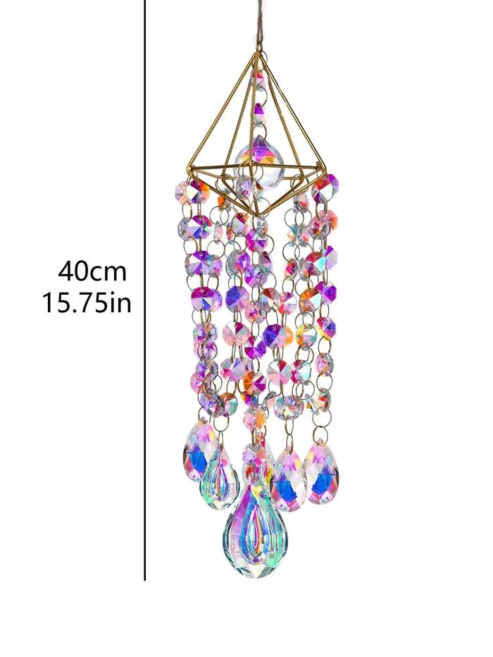 Carillon éolien en cristal fantaisie léger, 1 pièce, fenêtre suspendue, Patio aérien, attrape-soleil