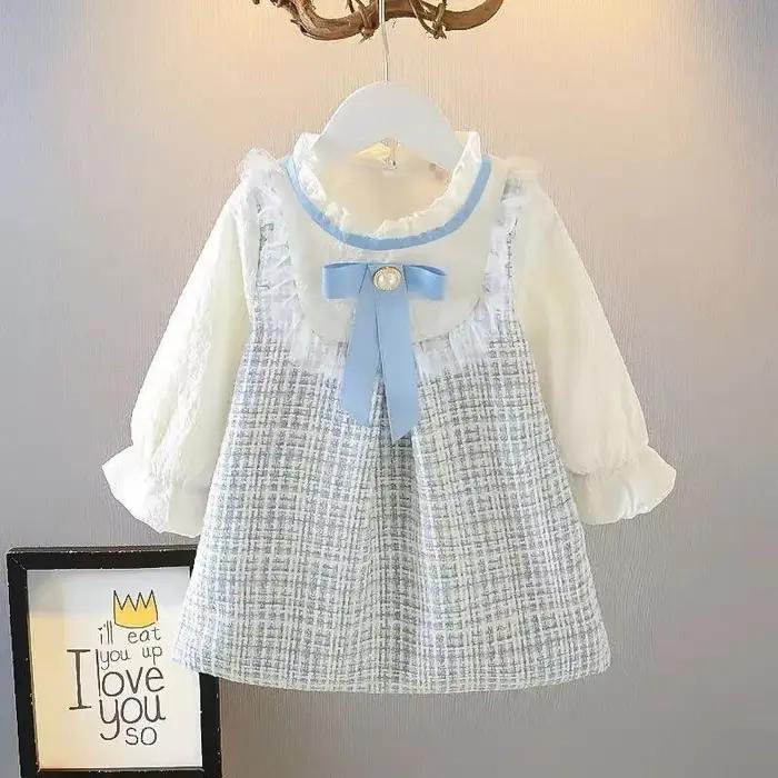 Jupe à manches longues pour filles, jolie robe ample, vêtements d'extérieur, nouveau Style coréen, v