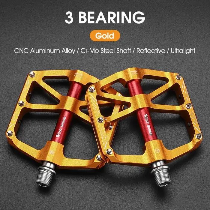 WEST BIKING-Pédales de vélo ultralégères CNC à 3 roulements