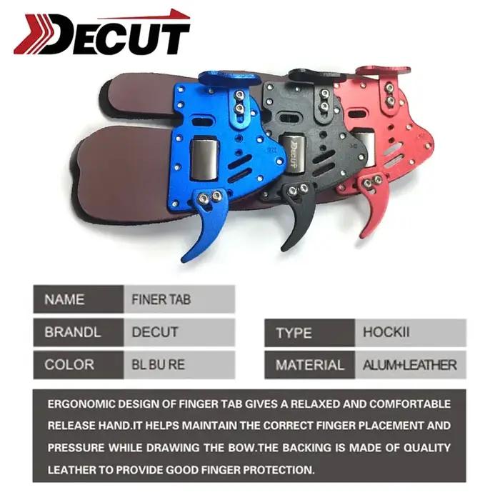Protège-doigts Decut Archery HOCKII en aluminium et cuir, pour droitier/gaucher, accessoire de tir et de chasse 