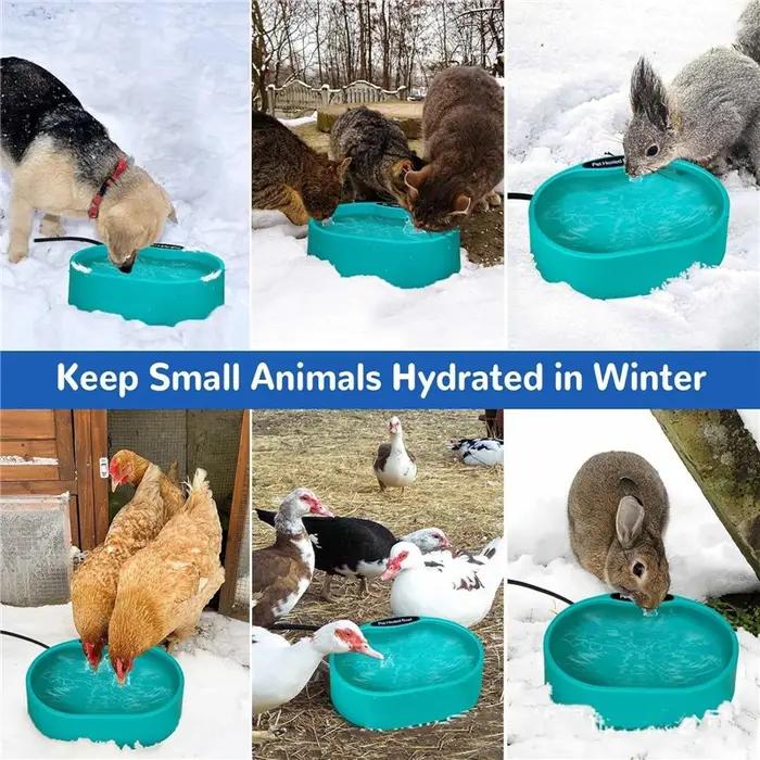 Bol à eau chauffant automatique de grande taille 3,7 L, bol à eau automatique pour chiens, chats et animaux, sensible à la température, pour l'extérieur en hiver