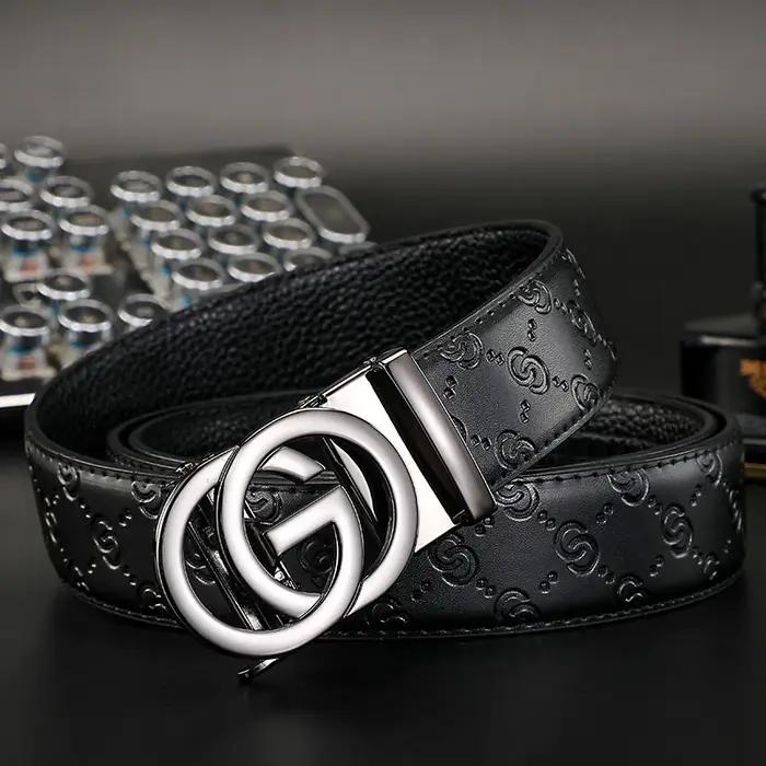 2025 haute qualité nouveau 3.4 cm ceinture femmes luxe automatique boucle bracelet en cuir pour homm