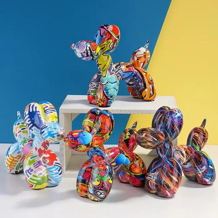 Vilead Pop Art Graffiti ballon chien Sculpture objet peinture
