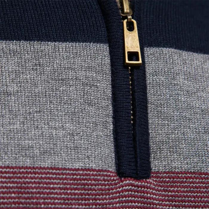 AIOPESON hommes Patchwork pull pull coton décontracté fermeture éclair col montant pull pour hommes