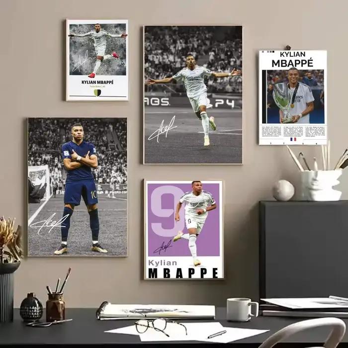 Affiche Kylian Mbappé Impression Art Murale Minimaliste Décoration Salon Chambre Cadeau Occasions Spéciales