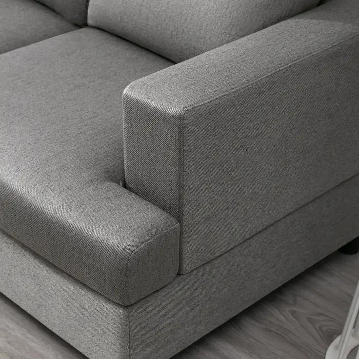 HORGgland-Canapé 3 places en tissu lin, confortable, moderne, pour salon