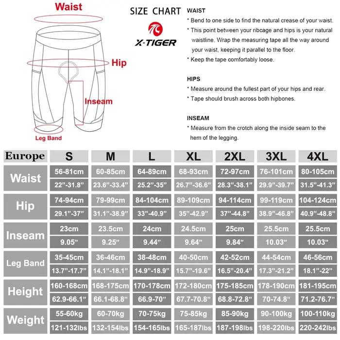 X-TIGER cuissard de cyclisme Pro Licra UPF50 + VTT respirant hommes 5D rembourré collants d'équitati