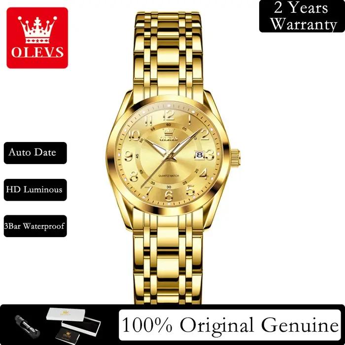 Montre femme OLEVS 3666 bracelet acier digital étanche calendrier quartz montre élégante cadeau original