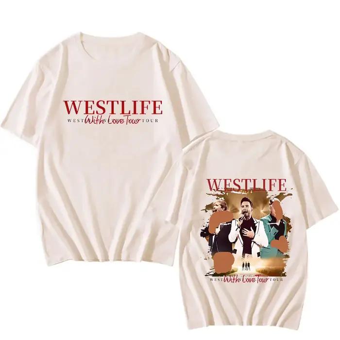West Life-T-Shirt à Manches Courtes pour Homme, Vêtement d'Été Décontracté, Imprimé Graphique, Chant