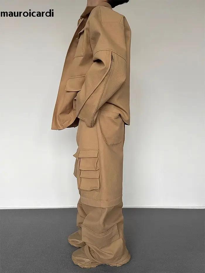 Mauroicardi-Pantalon Cargo Cool à Jambes Larges pour Homme