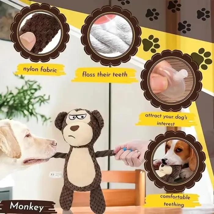 Jouet à mâcher en peluche pour chien, petit jouet cru, indestructible, résistant aux morsures, son couineur pour chiot, hochet pour animaux de compagnie, fournitures de jouets