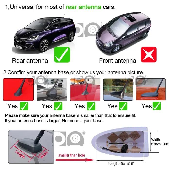 Antenne voiture aileron de requin universel - Signal radio renforcé peinture piano pour Opel Astra K