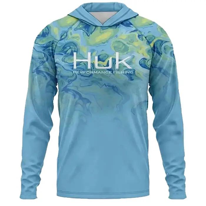 Chemise de pêche homme à capuche anti-UV pour homme résistance UV protection capuche confortable occasion pêche randonnée sécurité