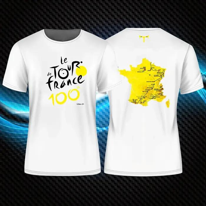 T-shirt cycliste Centenaire du Tour de France vêtement de sport unique haut en tissu confortable pour homme et femme occasions spéciales historiques