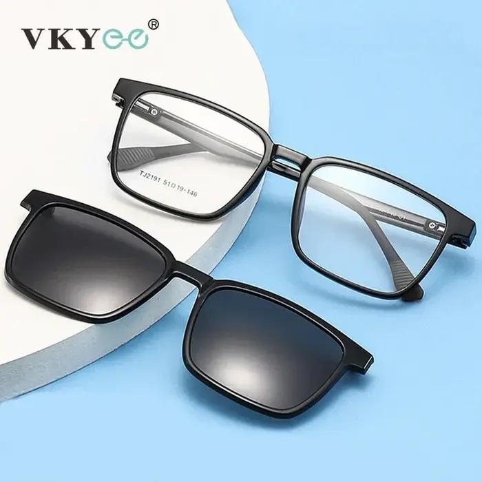 VKYEE lunettes à clipser magnétiques lunettes polarisées de conduite lunettes de myopie optique pour
