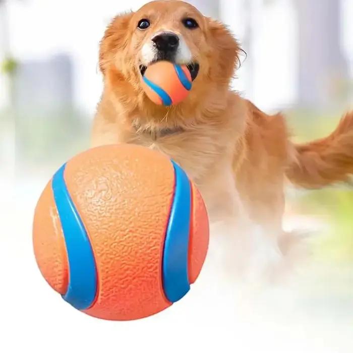 Balle de jeu résistante pour chien en caoutchouc pour activités extérieures et intérieures, balle de rapport, balle solide et élastique pour chiots et chiens adultes, cadeau idéal pour anniversaires et fêtes