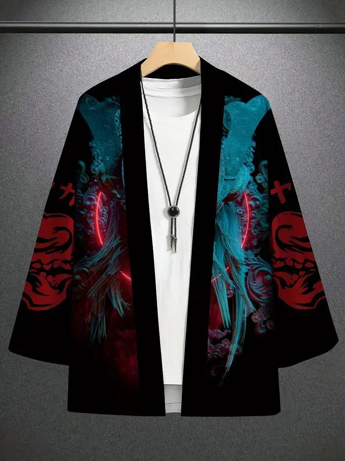 Kimono japonais pour hommes, robe traditionnelle avec imprimés samouraï, Yukata, vêtements tradition