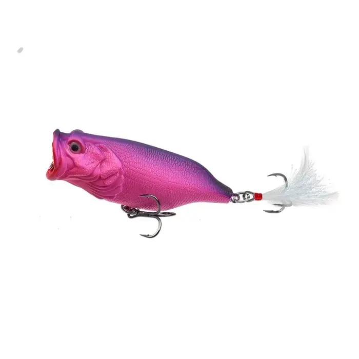Leurre de pêche Topwater Popper 18g pour bar, chevesne, serpent de mer eau douce action flottante walk the dog occasion pêche en bateau, plage, lac, rivière